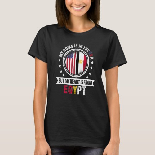 American Egyptian Flag Heart from Egypt American P T_Shirt