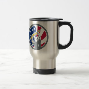 American Electrician USA Flag Icon Travel Mug