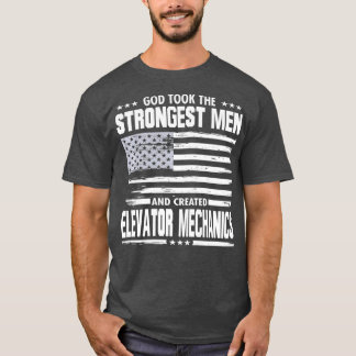 American Elevator Mechanic Art Union Worker God T-Shirt