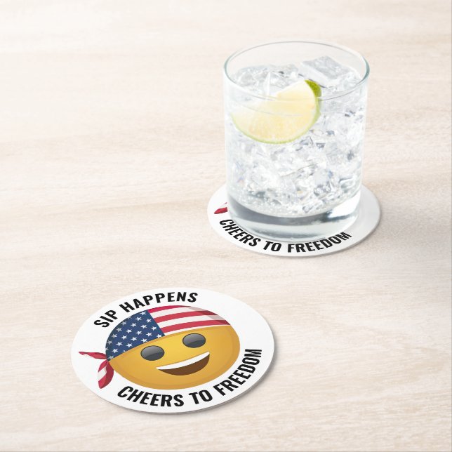 American Emoji Face Coasters (Insitu)