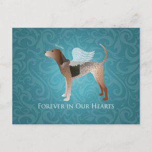American English Coonhound Angel Pet Memorial Postcard