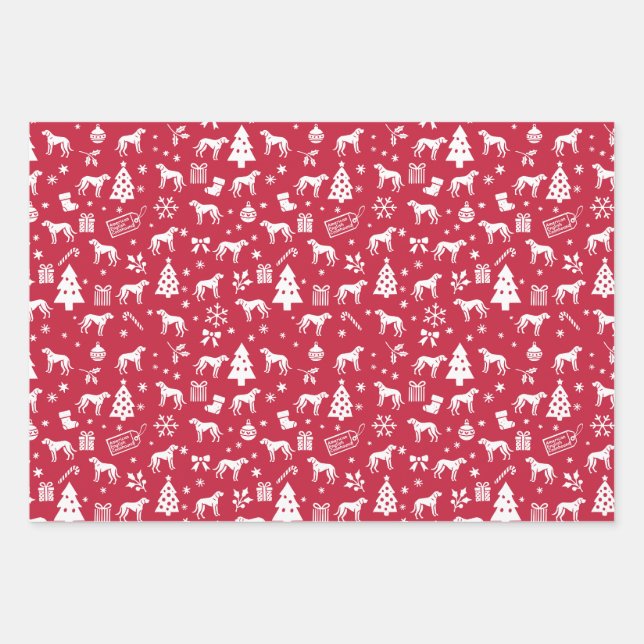 American English Coonhound Christmas Wrapping Paper Sheets (Front)