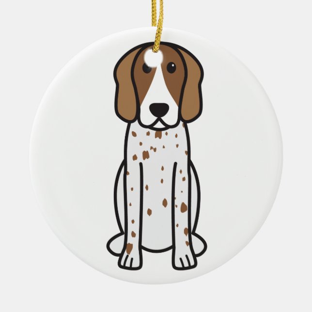 American English Coonhound Dog Cartoon Ceramic Ornament (Front)