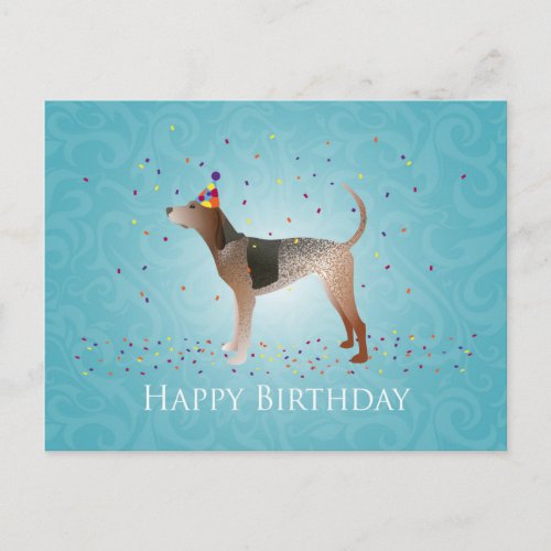 American English Coonhound Happy Birthday Design Postcard