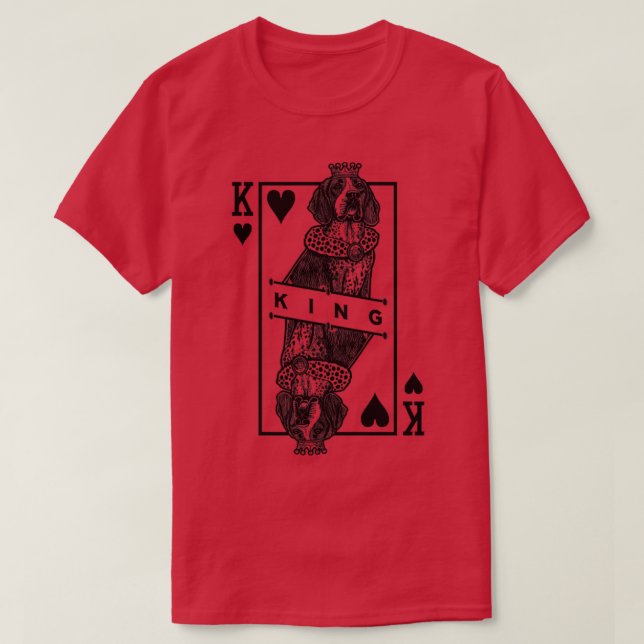 American English Coonhound King Of Hearts Redtick  T-Shirt (Design Front)