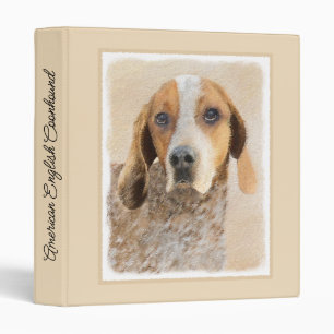 American English Coonhound Painting - Dog Art 3 Ring Binder