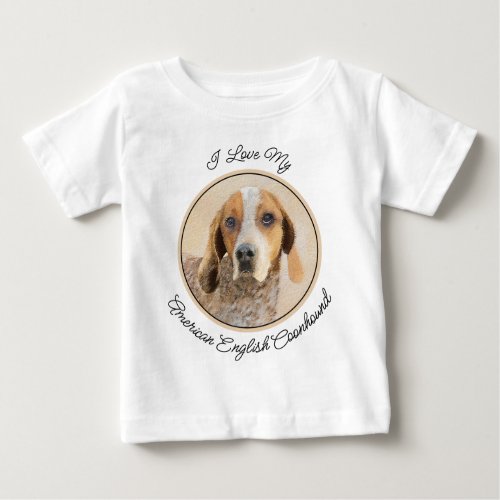 American English Coonhound Painting _ Dog Art Baby Baby T_Shirt