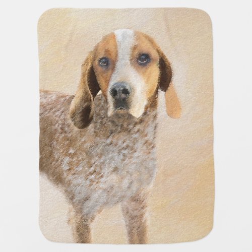 American English Coonhound Painting _ Dog Art Baby Blanket