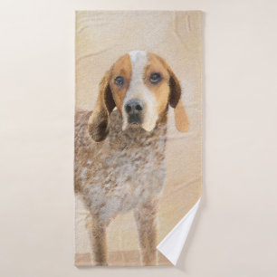 American English Coonhound Painting - Dog Art Bath Towel Set