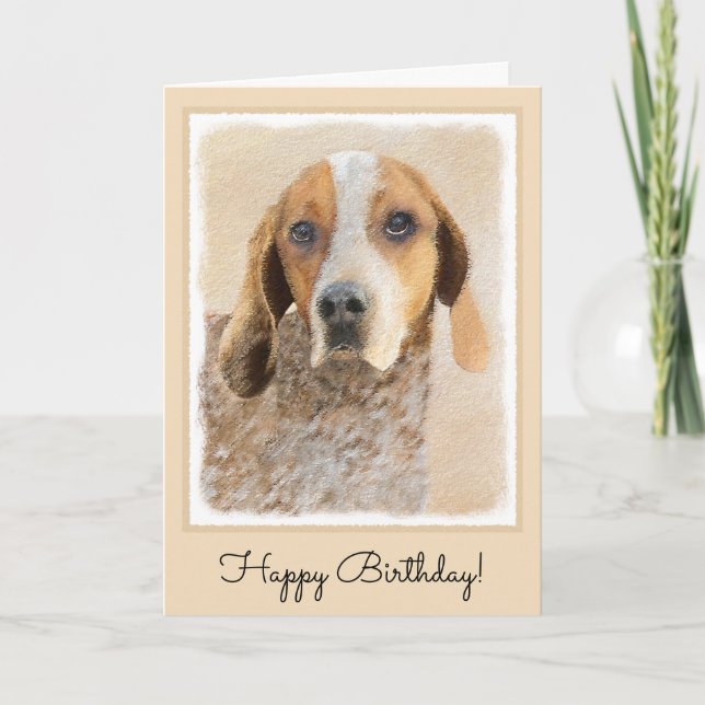 American English Coonhound Painting - Dog Art Card (Front)