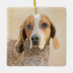 American English Coonhound Painting - Dog Art Ceramic Ornament