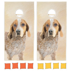 American English Coonhound Painting - Dog Art Cornhole Set
