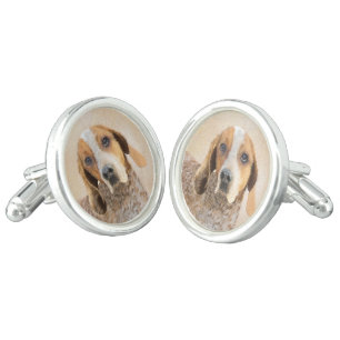 American English Coonhound Painting - Dog Art Cufflinks
