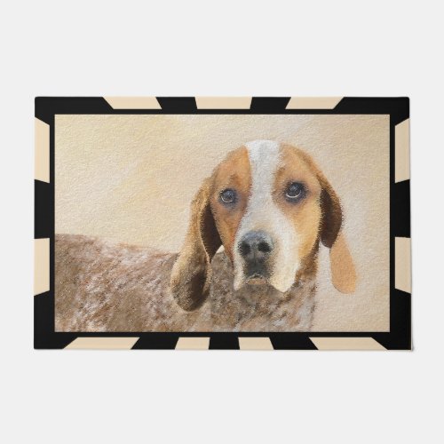 American English Coonhound Painting _ Dog Art Doormat