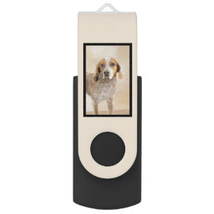American English Coonhound Painting - Dog Art Flash Drive