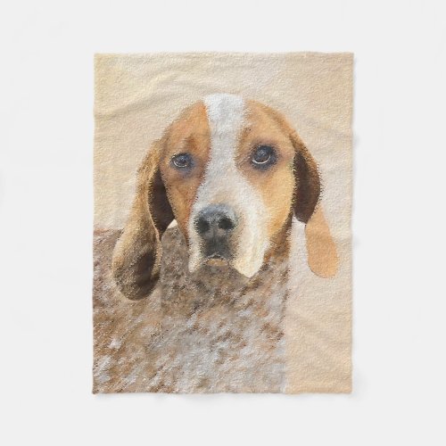 American English Coonhound Painting _ Dog Art Fleece Blanket