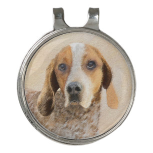 American English Coonhound Painting - Dog Art Golf Hat Clip