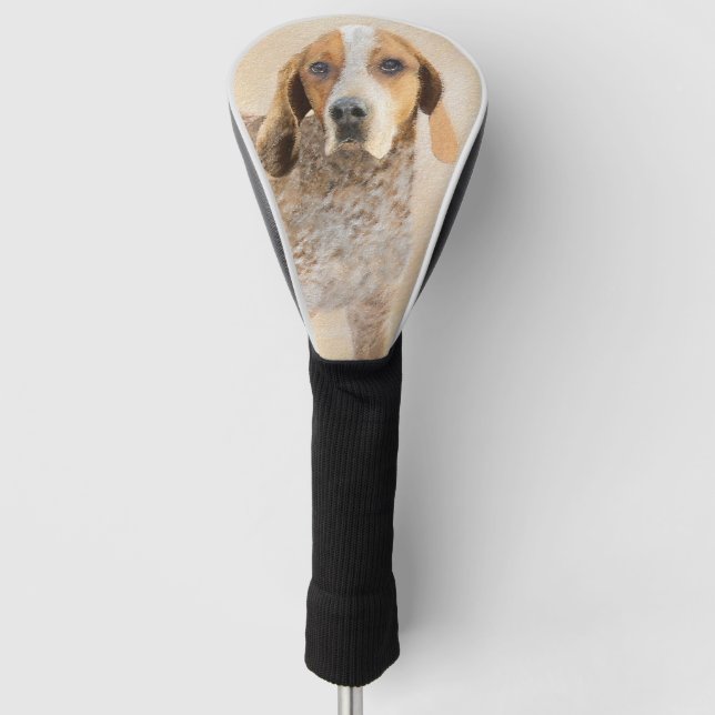 American English Coonhound Painting - Dog Art Golf Head Cover (Front)