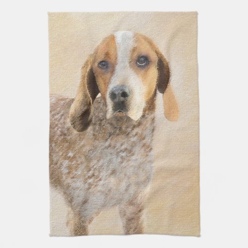 American English Coonhound Painting _ Dog Art Kitchen Towel