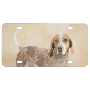 American English Coonhound Painting - Dog Art License Plate