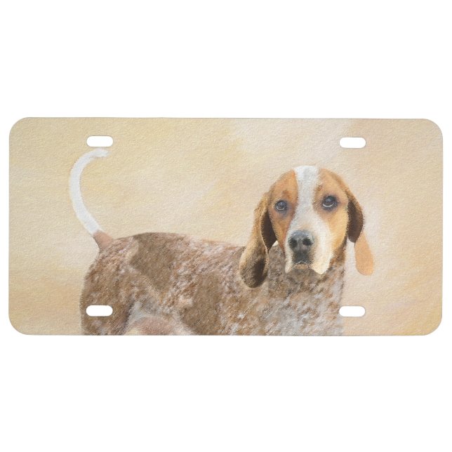 American English Coonhound Painting - Dog Art License Plate (Front)
