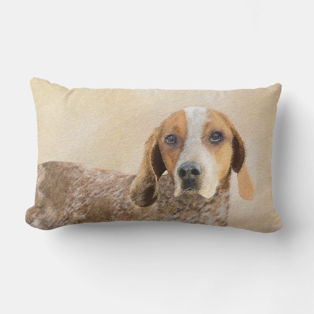 American English Coonhound Painting - Dog Art Lumbar Pillow (Front)