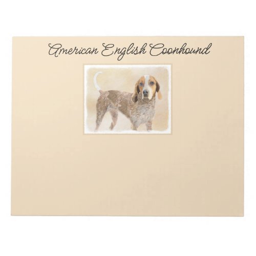 American English Coonhound Painting _ Dog Art Notepad