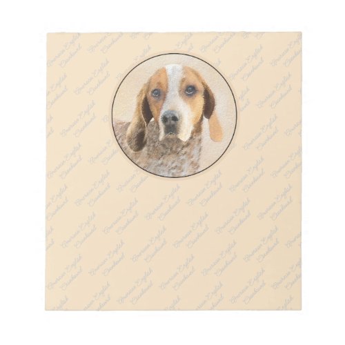 American English Coonhound Painting _ Dog Art Notepad