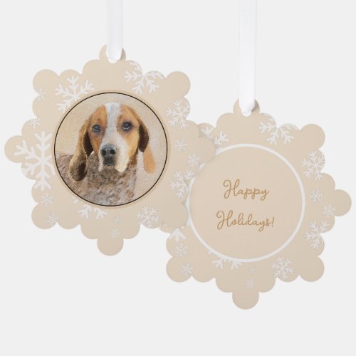 American English Coonhound Painting _ Dog Art Ornament Card