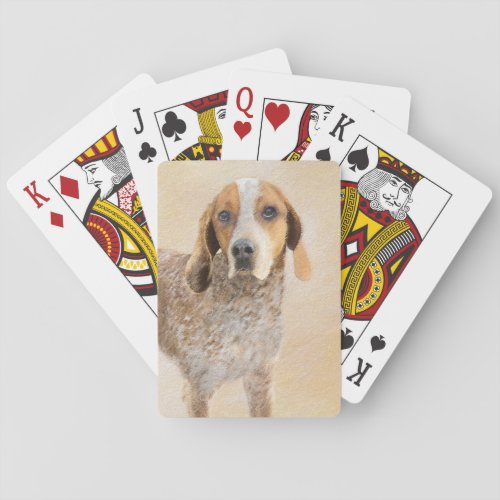 American English Coonhound Painting _ Dog Art Poker Cards