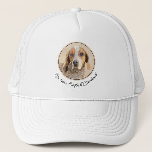 American English Coonhound Painting _ Dog Art Trucker Hat