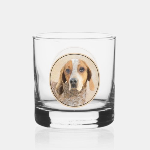 American English Coonhound Painting _ Dog Art Whiskey Glass