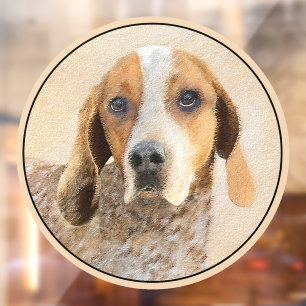 American English Coonhound Painting - Dog Art Window Cling