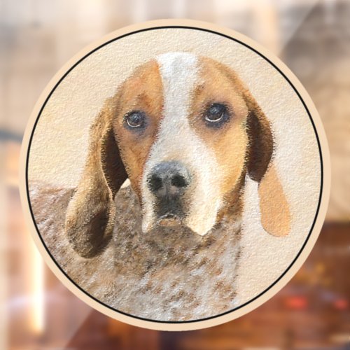 American English Coonhound Painting _ Dog Art Window Cling