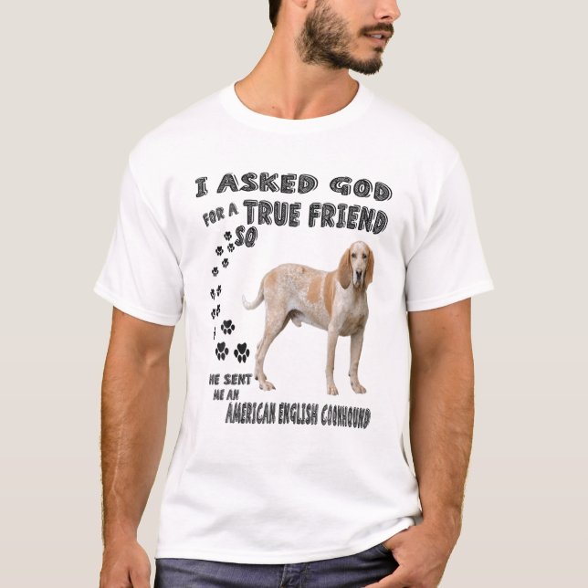 American English Coonhound Quote Mom Dad Print, Re T-Shirt (Front)