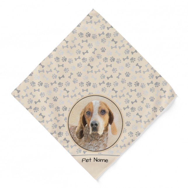 American English Coonhound Redtick Painting Dog Bandana (Front)