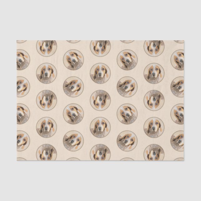American English Coonhound Redtick Painting Dog Tissue Paper (Front)