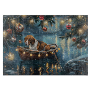 American English Foxhound Christmas Festive Voyage Cutting Board