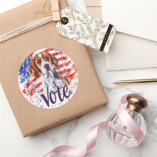 American English Foxhound Elections Vote Classic Round Sticker