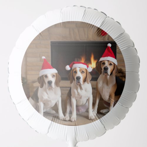 American English Foxhound Fireplace Christmas Balloon