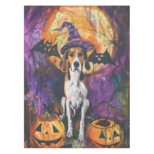 American English Foxhound Halloween Pumpkin  Tablecloth
