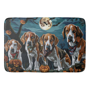 American English Foxhound Halloween Spooky Bath Mat