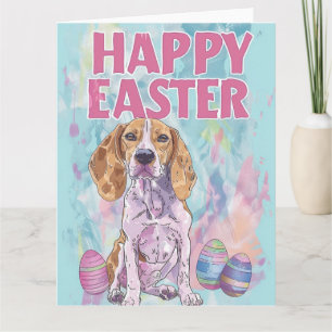 American English Foxhound Happy Easter Card