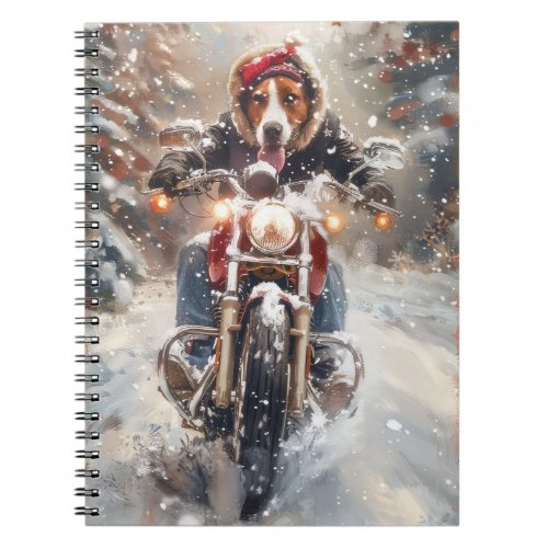 American English Foxhound Riding Bike Christmas Notebook