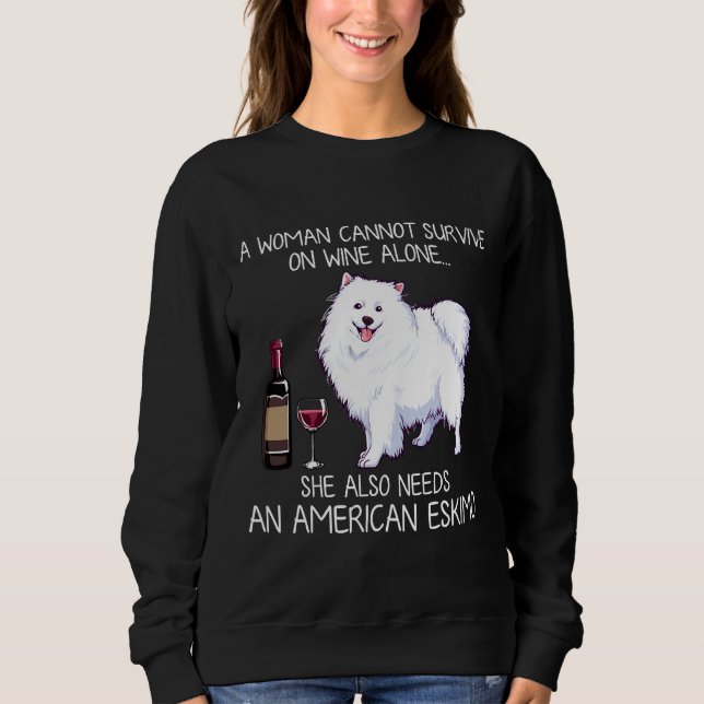 American Eskimo And Wine Dog Fitted Sweatshirt (Front)