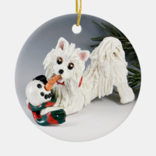 American Eskimo Ceramic Ornament