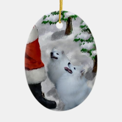 American Eskimo Christmas Gifts Ornament