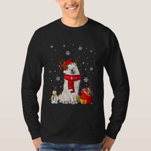 American Eskimo Christmas Tree Lights Dog Puppy T_Shirt