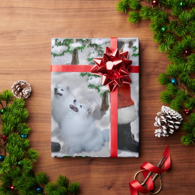 American Eskimo Christmas Wrapping Paper (Holiday Gift)