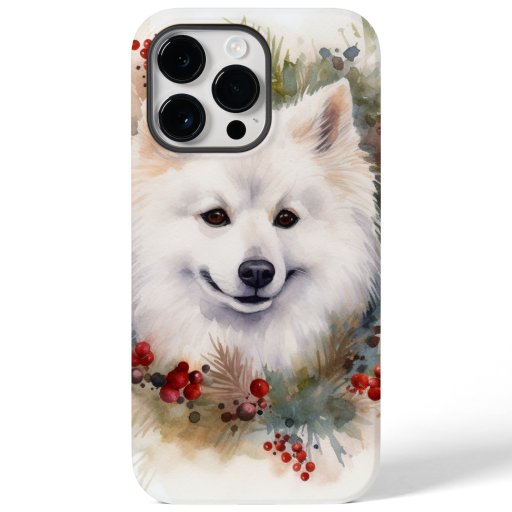 American Eskimo Christmas Wreath Festive Pup Case-Mate iPhone 14 Pro Max Case